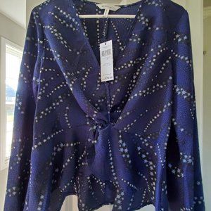 BCBG Midnight Star Silk Blouse